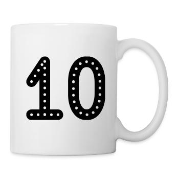 10 YEARS. 10th ANNIVERSARY. ANNIVERSARY 10 YEARS.10 - Mug - white - Right