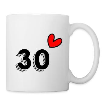 30 JAHRE. 30-jähriges JUBILÄUM. JUBILÄUM 30 JAHRE. 30 - Tasse - Weiß - Rechts