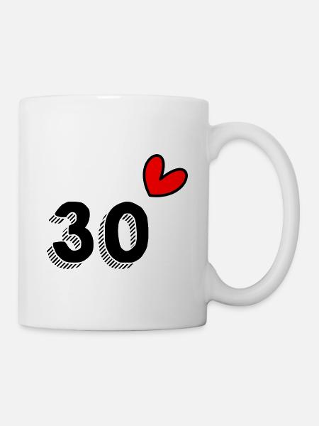 30 ANS. 30e ANNIVERSAIRE. ANNIVERSAIRE 30 ANS. 30 - Mug blanc - blanc