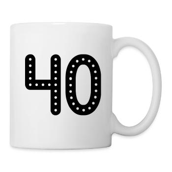 40 ANS. 40e ANNIVERSAIRE. ANNIVERSAIRE 40 ANS. 40 - Mug blanc - blanc - Droite