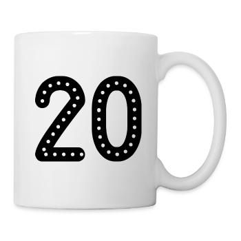 20 ANS. 20e ANNIVERSAIRE. ANNIVERSAIRE 20 ANS. 20 - Mug blanc - blanc - Droite