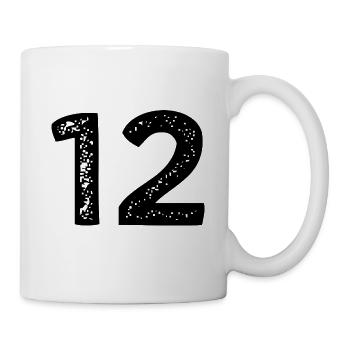 12 Zahl Trikot - Tasse - Weiß - Rechts