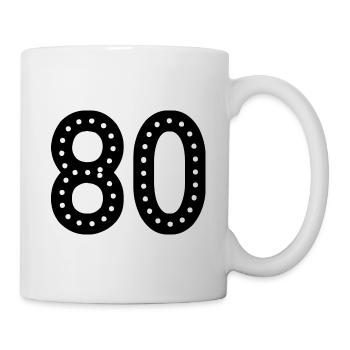 80 JAHRE. 80-jähriges JUBILÄUM. JUBILÄUM 80 JAHRE. 80 - Tasse - Weiß - Rechts