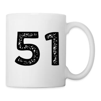 51 Zahl Trikot - Tasse - Weiß - Rechts