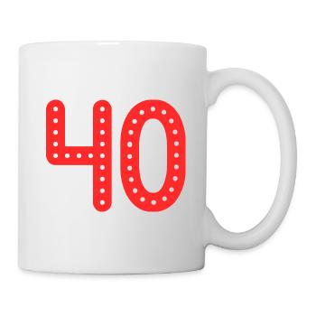 40 JAHRE. 40-jähriges JUBILÄUM. JUBILÄUM 40 JAHRE. 40 - Tasse - Weiß - Rechts