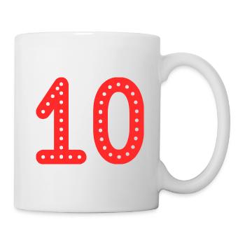10 YEARS. 10th ANNIVERSARY. ANNIVERSARY 10 YEARS. 10 - Mug - white - Right