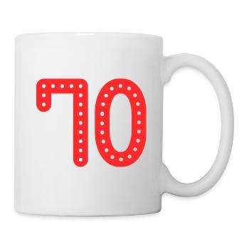 70 JAHRE. 70-jähriges JUBILÄUM. JUBILÄUM 70 JAHRE. 70 - Tasse - Weiß - Rechts