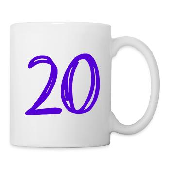 20 JAHRE. 20-JÄHRIGES JUBILÄUM. GEBURTSTAG 20 JAHRE. 20 - Tasse - Weiß - Rechts