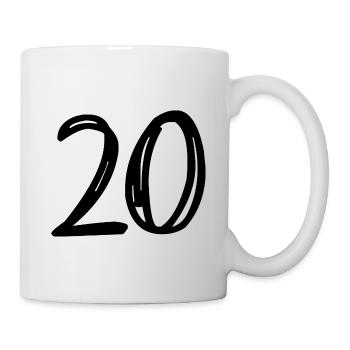 20 ANS. 20e ANNIVERSAIRE. ANNIVERSAIRE 20 ANS. 20 - Mug blanc - blanc - Droite