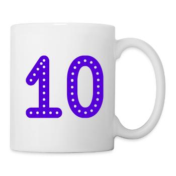 10 ANS. 10e ANNIVERSAIRE. ANNIVERSAIRE 10 ANS. 10 - Mug blanc - blanc - Droite