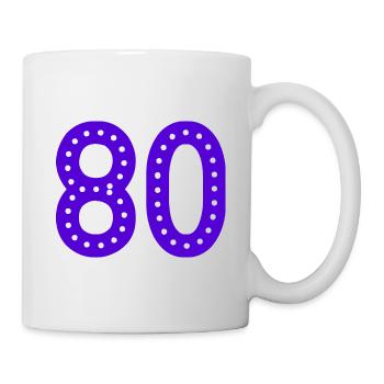 80 YEARS. 80TH ANNIVERSARY. BIRTHDAY 80 YEARS. 80 - Mug - white - Right