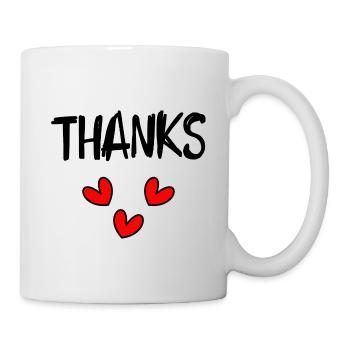 THANK YOU. THANKS. THANK YOU. ANNIVERSARY. BIRTH. - Mug - white - Right