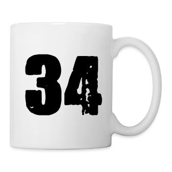 Maillot à 34 numéros - Mug blanc - blanc - Droite