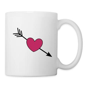 coeur violet coeurs violet rouge saint valentin - Mug blanc - blanc - Droite