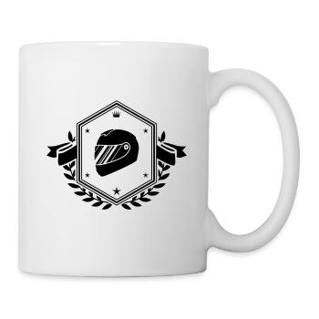 Racing driver helm racing crest - Mug - white - Right