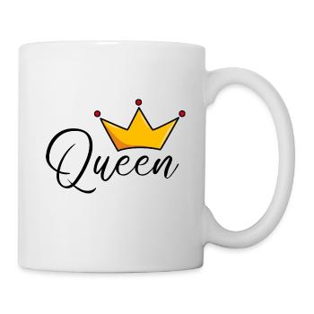Reine avec couronne - Mug blanc - blanc - Droite