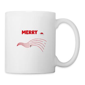 Merry Christmas mit Lieder Noten Zeile - Tasse - Weiß - Rechts