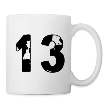 13 Zahl Trikot - Tasse - Weiß - Rechts