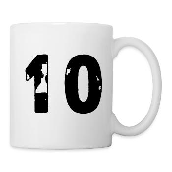 Maillot 10 numéro - Mug blanc - blanc - Droite
