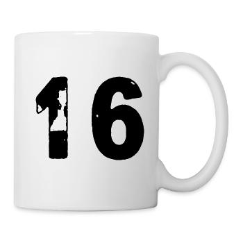 16 Zahl Trikot - Tasse - Weiß - Rechts