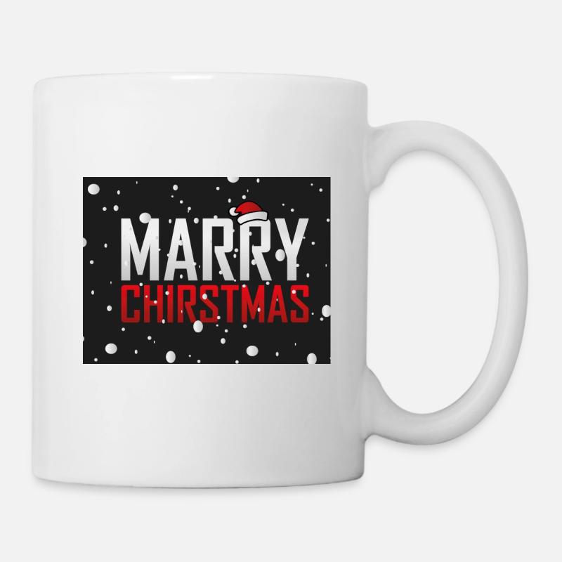 Merry Christmas mit Schneeflocken - Tasse - Weiß