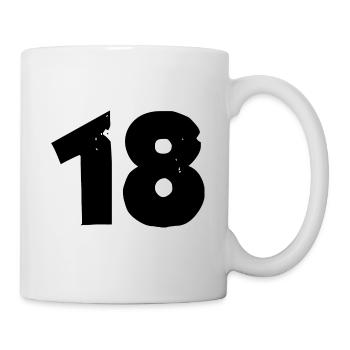 18 Zahl - Tasse - Weiß - Rechts