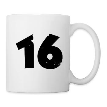 16 Zahl - Tasse - Weiß - Rechts