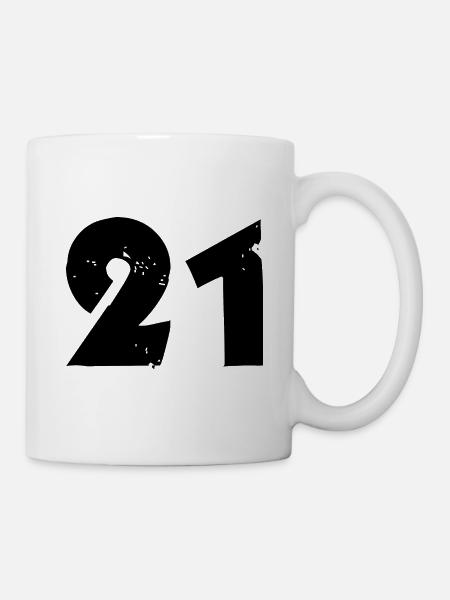 21 Zahl - Tasse - Weiß