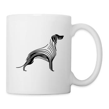 Hund Silhouette - Tasse - Weiß - Rechts