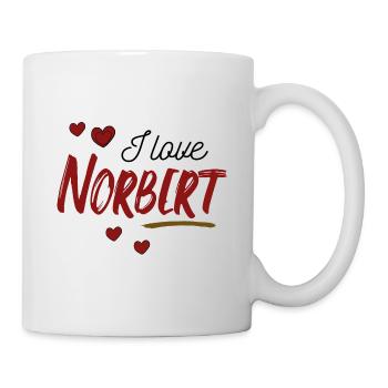 Valentinstag - I Love Norbert Ich liebe Herz Namen - Tasse - Weiß - Rechts