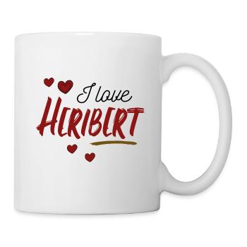 Valentinstag - I Love Heribert Ich liebe Herz Name - Tasse - Weiß - Rechts