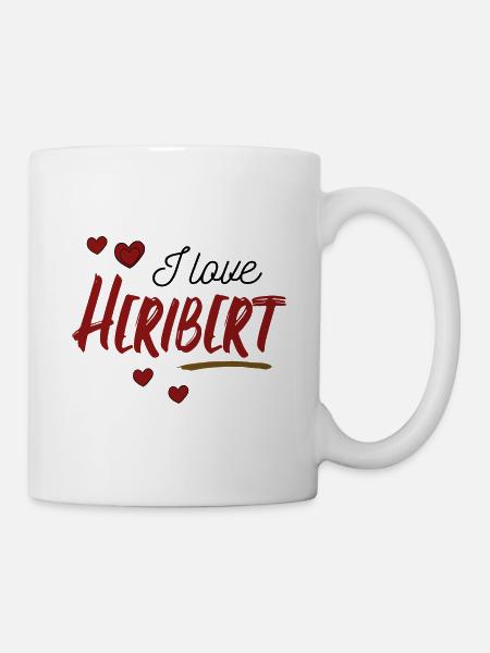 Valentinstag - I Love Heribert Ich liebe Herz Name - Tasse - Weiß