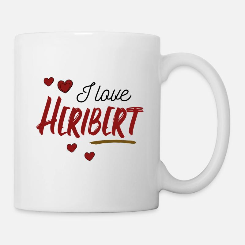 Valentinstag - I Love Heribert Ich liebe Herz Name - Tasse - Weiß
