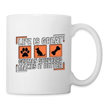 Das Leben ist großartig Deutsche Schäferhunde machen es besser - Tasse - Weiß - Rechts