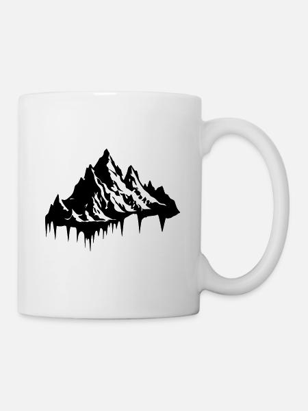 Berg Silhouette - Tasse - Weiß