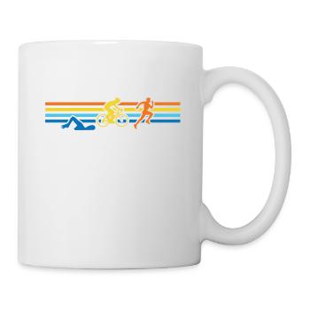 Triathlon Schwimmen Radfahren Laufen Sport - Tasse - Weiß - Rechts