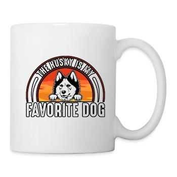 The husky is my favorite dog - Mug - white - Right