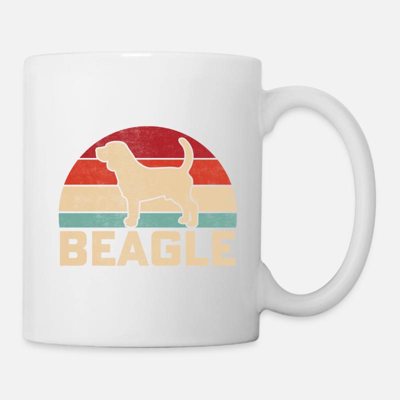 Beagle Retro - Tasse - Weiß