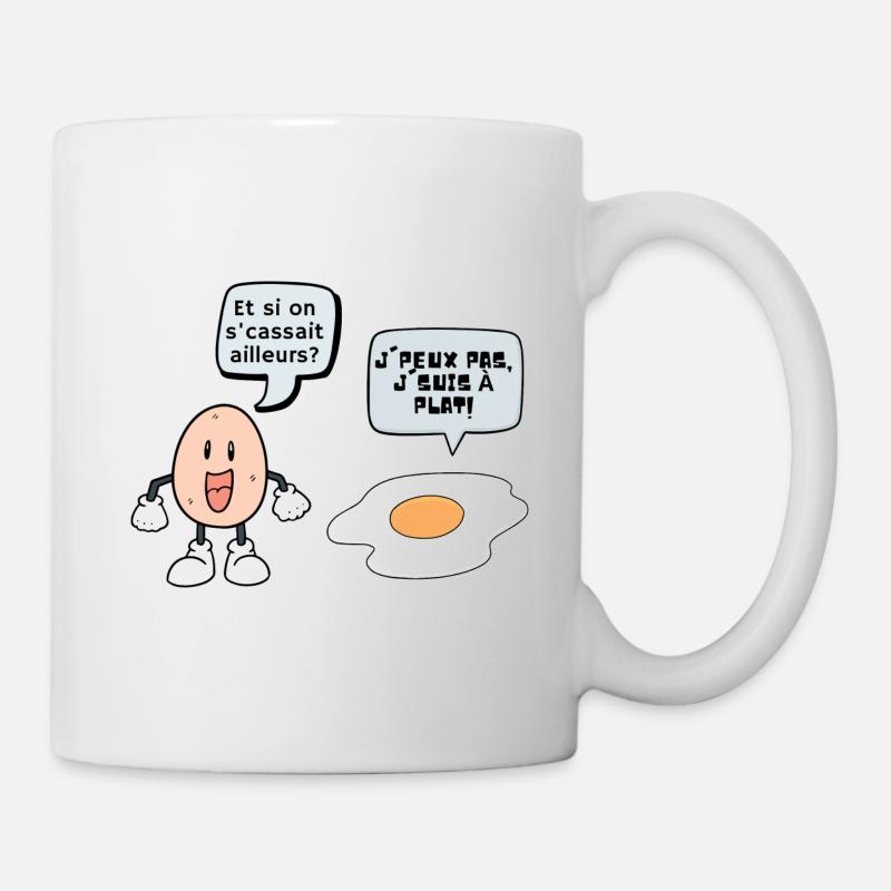 j peux pas j suis à plat - Mug blanc - blanc