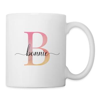 B | Monogram | Name | Bonnie |Watercolor - Mug - white - Right