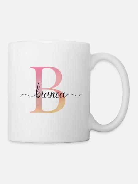 B | Monogramm | Name | Bianca |Watercolor - Tasse - Weiß