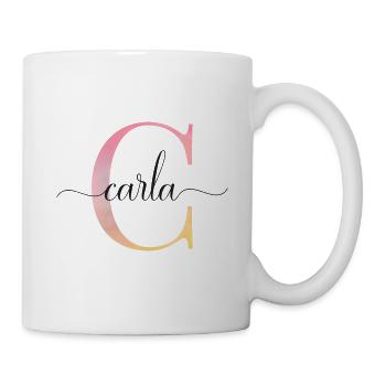 C | Monogram | Name | Carla |Watercolor - Mug - white - Right