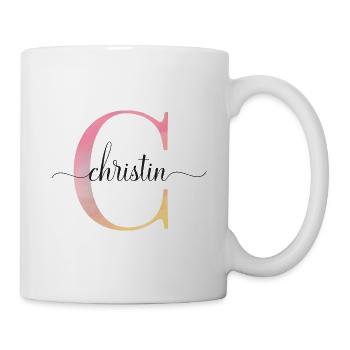 C | Monogram | Name | Christin |Watercolor - Mug - white - Right