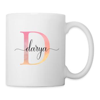 D| Monogramme | Nom | Daria |Aquarelle - Mug blanc - blanc - Droite