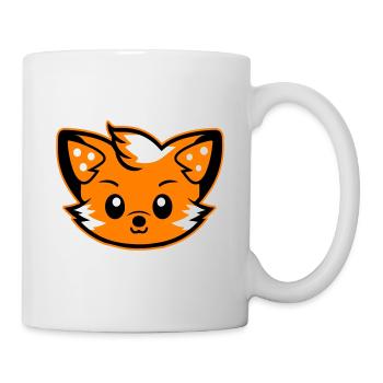 Fuchs Kopf Comic Niedlich - Tasse - Weiß - Rechts