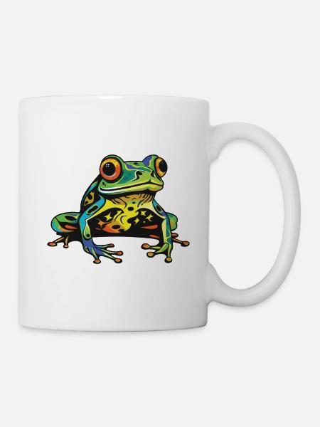Frosch Kopf - Tasse - Weiß