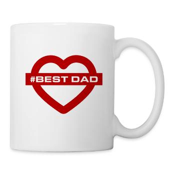 Meilleur Papa Coeurs Amour - Mug blanc - blanc - Droite