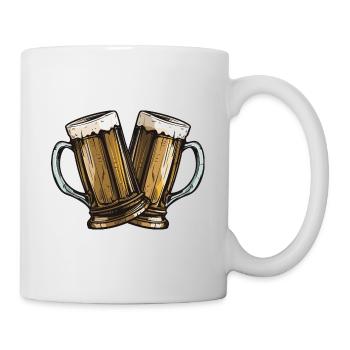 Bier Glas Anstossen Party - Tasse - Weiß - Rechts