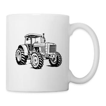 Silhouette de symbole de tracteur - Mug blanc - blanc - Droite