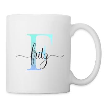 E| Monogramm | Name | Fritz | Watercolor - Tasse - Weiß - Rechts